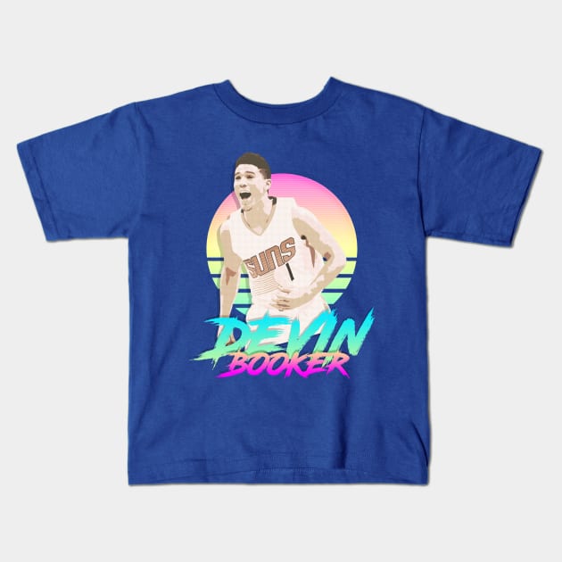 Devin Booker Retro Futuristic Aesthetic Kids T-Shirt by StupidHead